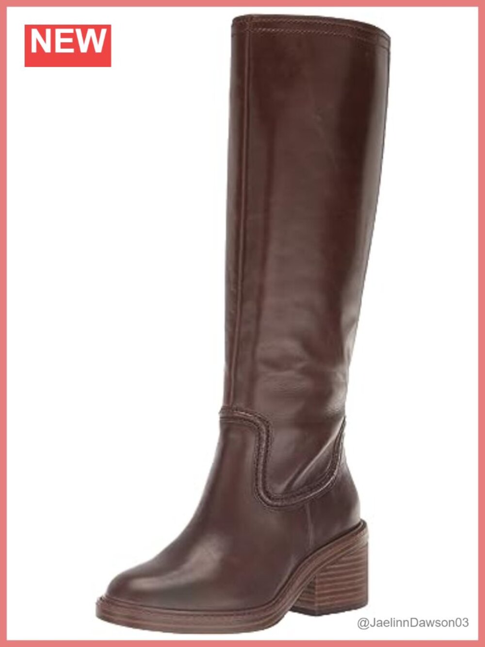 Vince Camuto Vuliann Knee High Wide Calf Leather Boots Block Heel Zip